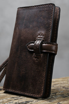 Load image into Gallery viewer, ISAMU KATAYAMA BACKLASH SMART PHONE CASE/PURSE / ITALY DOUBLE SHOULDER (DARK BROWN)