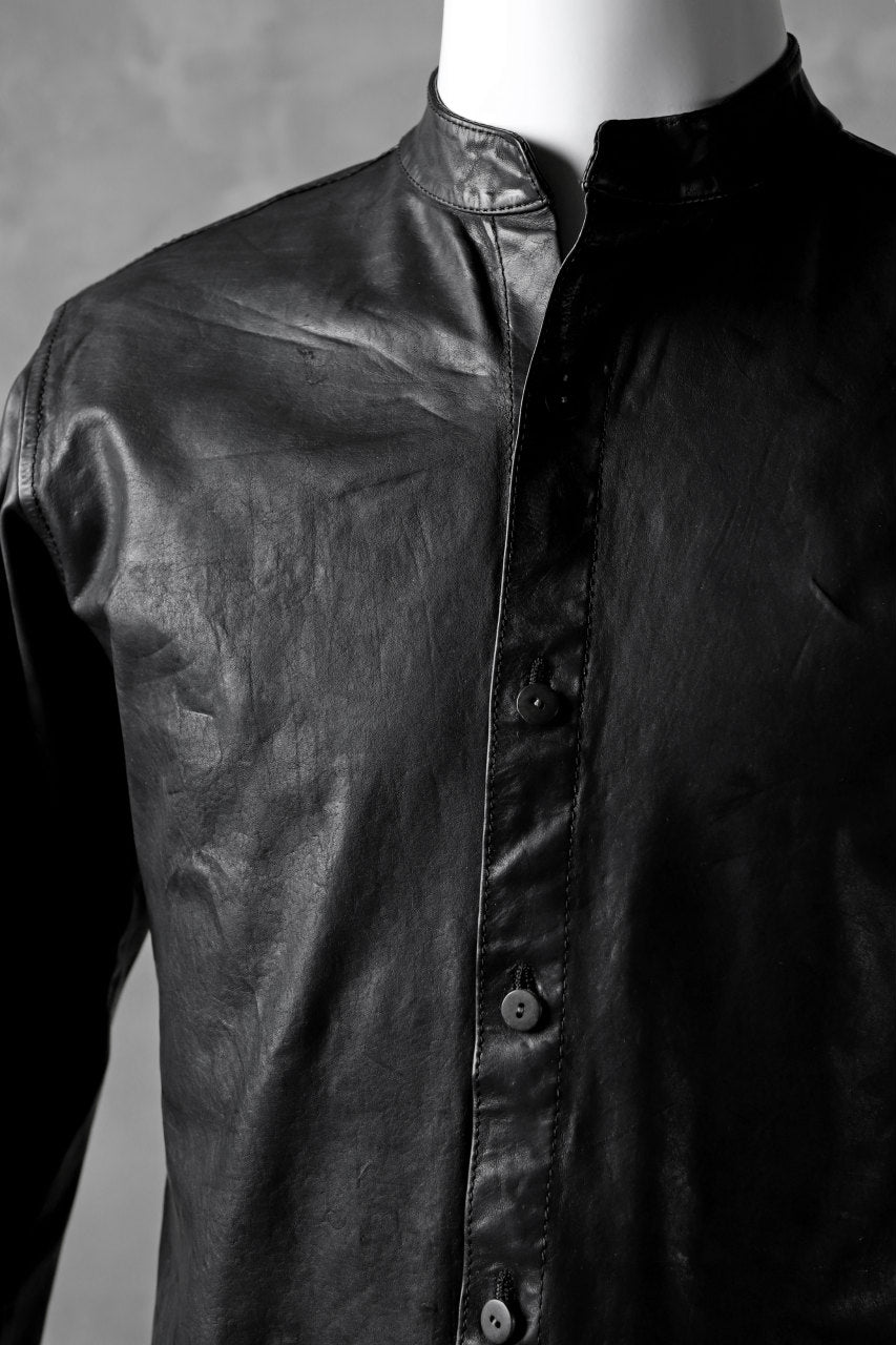 Load image into Gallery viewer, ISAMU KATAYAMA BACKLASH exclusive LEATHER SHIRT / ITALY SHOULDER 0.6mm (BLACK)