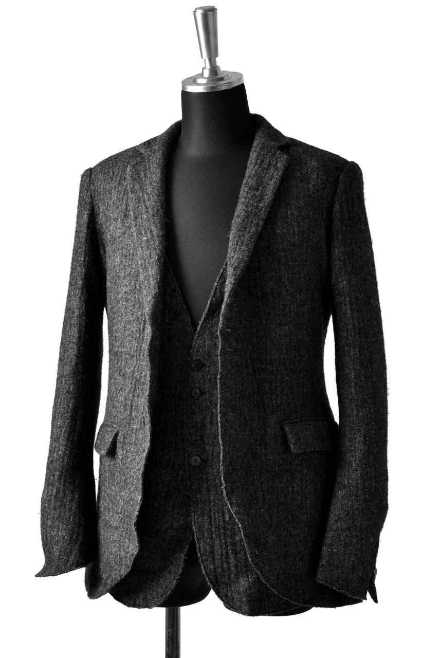 Load image into Gallery viewer, blackcrow tailor vest (wool linen fulling) (GREY)