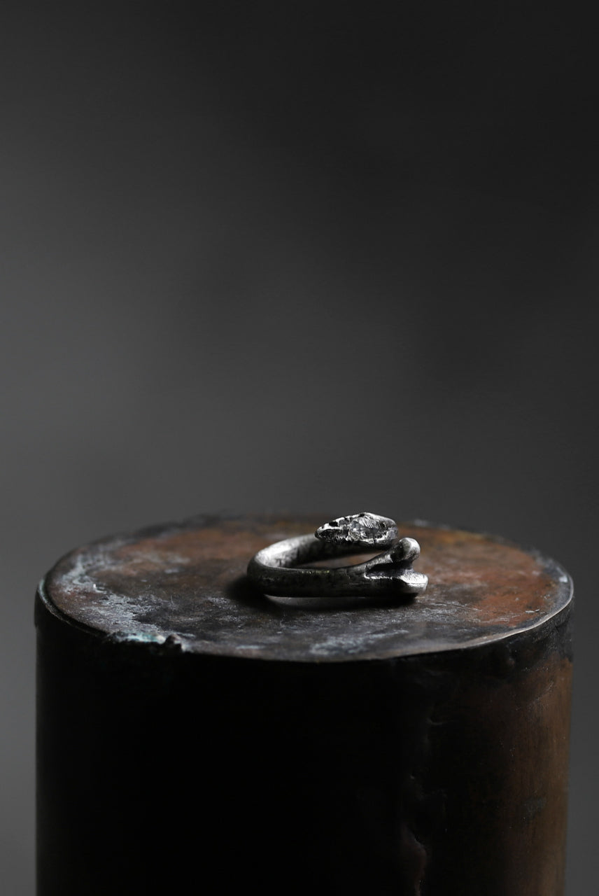 画像をギャラリービューアに読み込む, Holzpuppe exclusive Bone ring with White Quartz