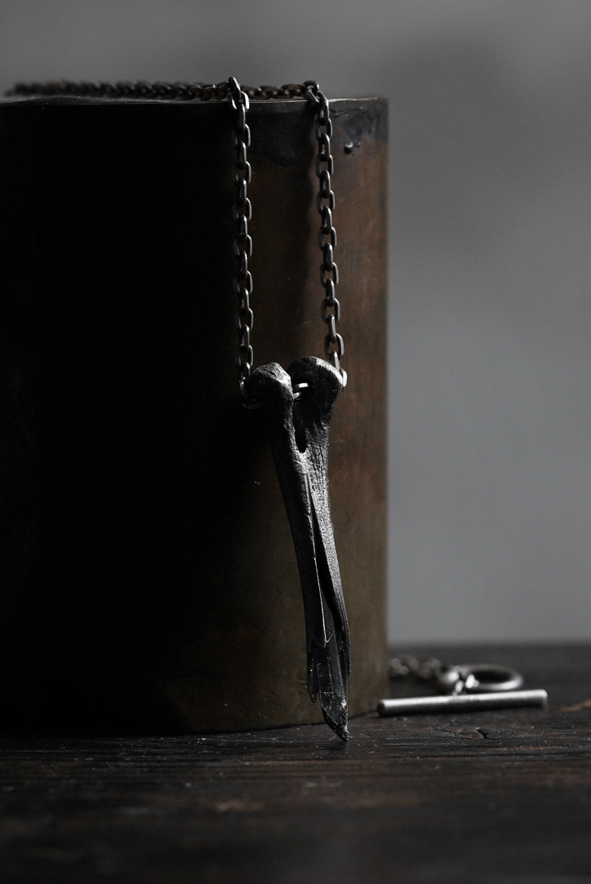 Load image into Gallery viewer, Holzpuppe exclusive Femur Bone Pendants with Green Tourmalinated Quartz