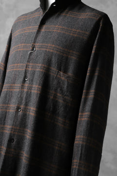 画像をギャラリービューアに読み込む, COLINA GARDENER CHECK SHIRT / SOFT FLANNEL (GREY x BROWN)