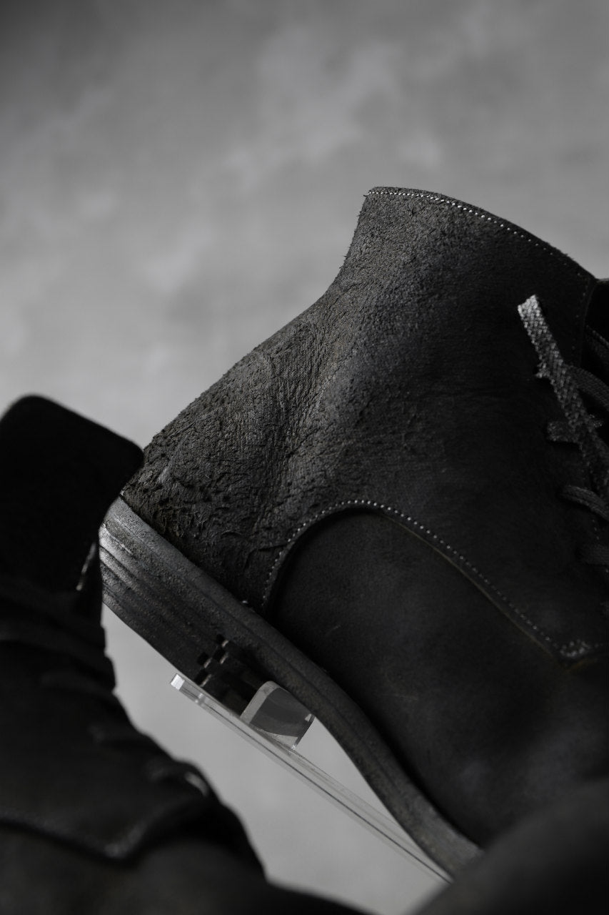 画像をギャラリービューアに読み込む, prtl "one make" Lace Up Boots (JAPAN Cow Reversed Leather / Hand Dyed BLACK)