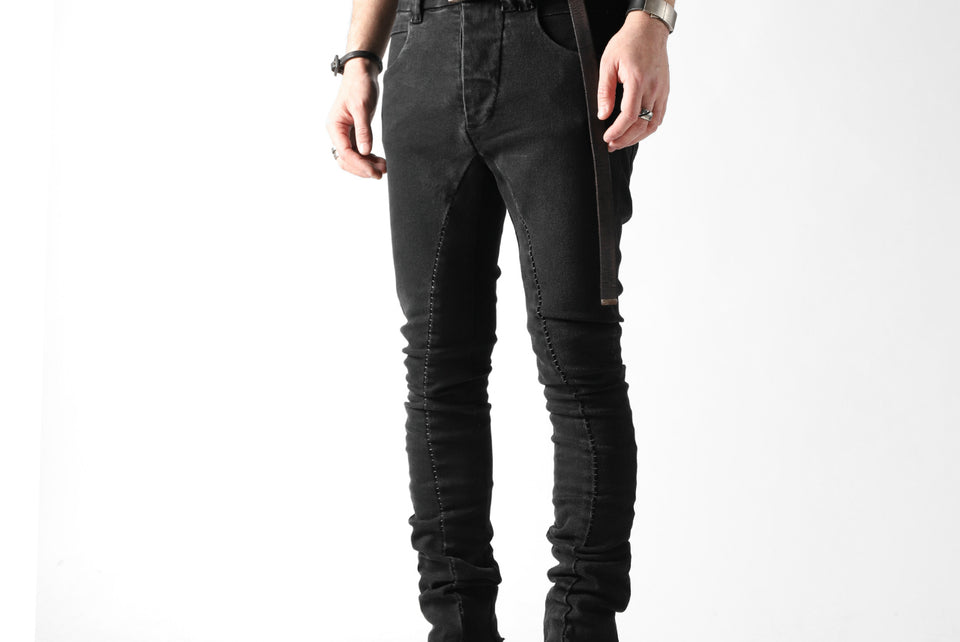 画像をギャラリービューアに読み込む, thomkrom OVER LOCKED SKINNY TROUSERS / FADE STRETCH DENIM (BLACK)