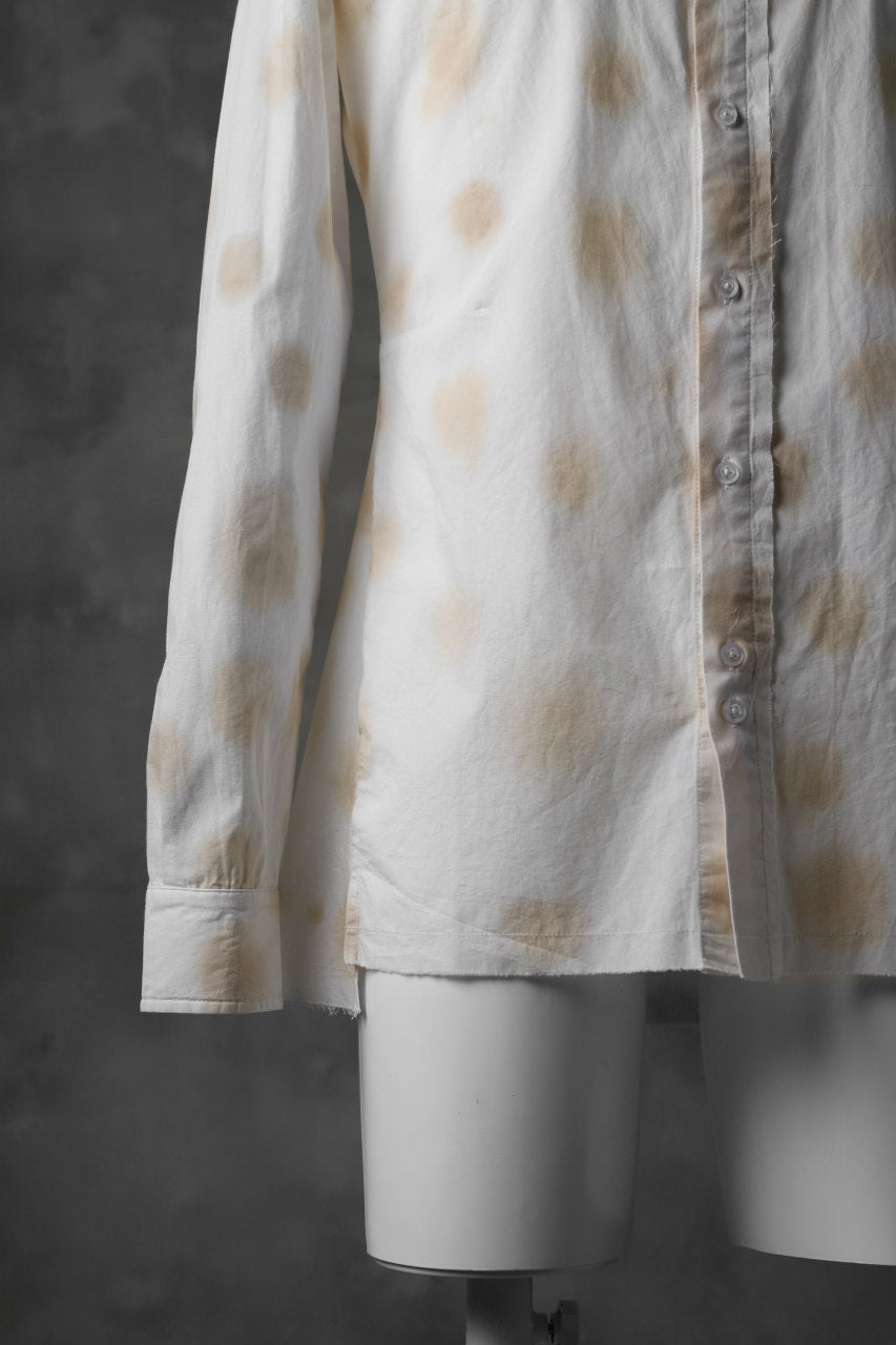 画像をギャラリービューアに読み込む, Aleksandr Manamis Raw Hallf Collar Shirt / Tea Stain Dot