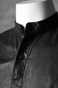 Load image into Gallery viewer, ISAMU KATAYAMA BACKLASH exclusive LEATHER SHIRT / ITALY SHOULDER 0.6mm (BLACK)