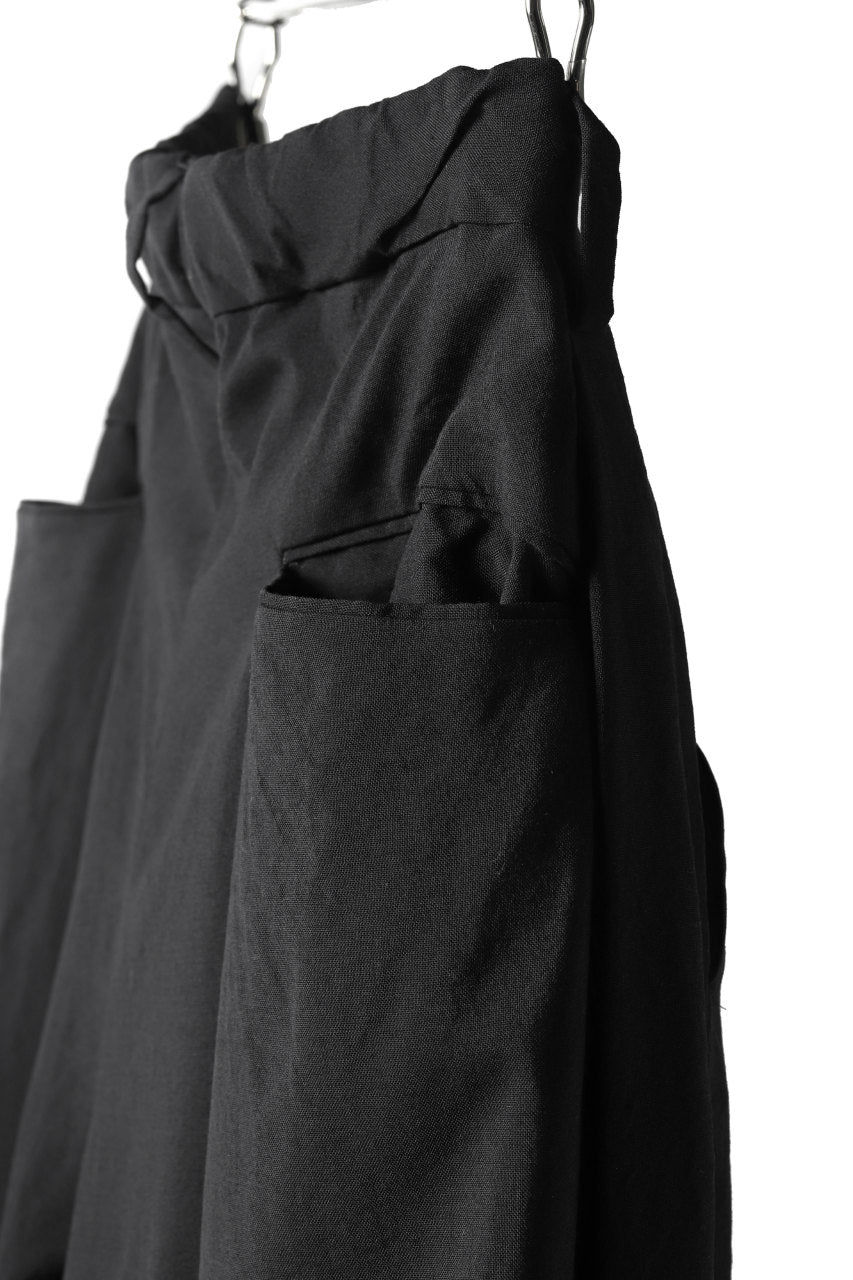 画像をギャラリービューアに読み込む, COLINA W-TUCK PANTS / WASHABLE WOOL TROPICAL (BLACK)