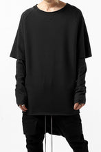 Load image into Gallery viewer, FIRST AID TO THE INJURED LAYERED SLEEVE TOPS / FRENCH TERRY + JERSEY (BLACK)