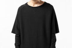 Load image into Gallery viewer, FIRST AID TO THE INJURED LAYERED SLEEVE TOPS / FRENCH TERRY + JERSEY (BLACK)