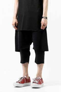 Load image into Gallery viewer, FIRST AID TO THE INJURED LAYERED SHORT PANTS / FRENCH TERRY + JERSEY (BLACK)