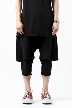 Load image into Gallery viewer, FIRST AID TO THE INJURED LAYERED SHORT PANTS / FRENCH TERRY + JERSEY (BLACK)