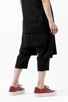 Load image into Gallery viewer, FIRST AID TO THE INJURED LAYERED SHORT PANTS / FRENCH TERRY + JERSEY (BLACK)