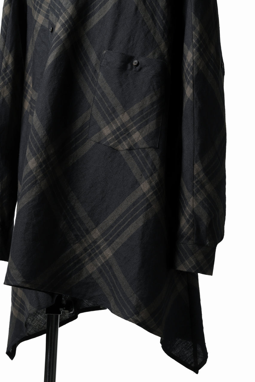 画像をギャラリービューアに読み込む, Aleksandr Manamis Crossed Plaid Shirt (Black)