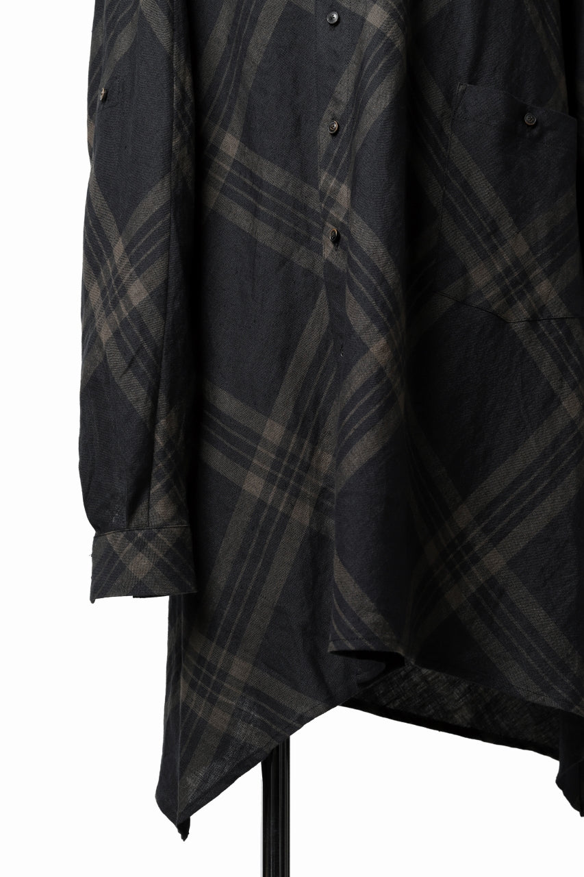 画像をギャラリービューアに読み込む, Aleksandr Manamis Crossed Plaid Shirt (Black)