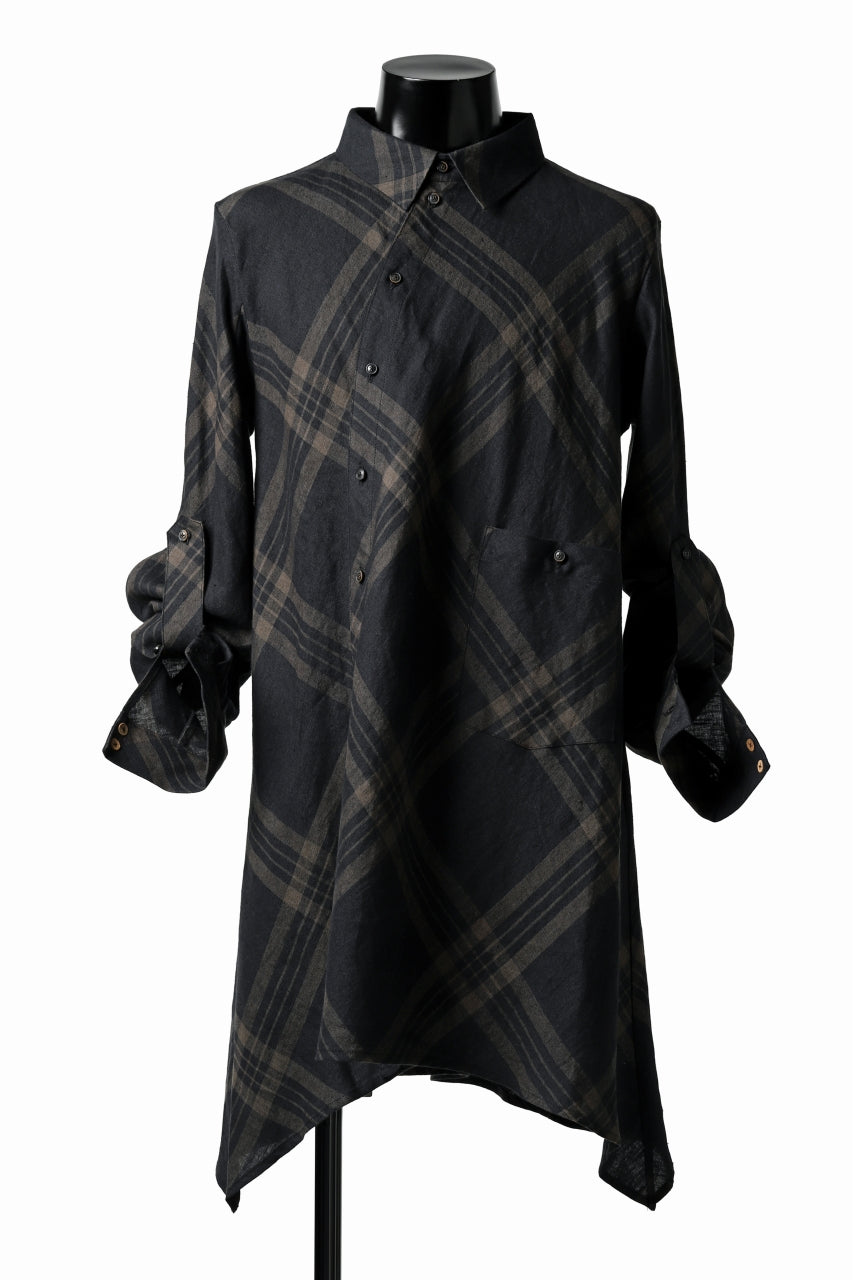 画像をギャラリービューアに読み込む, Aleksandr Manamis Crossed Plaid Shirt (Black)