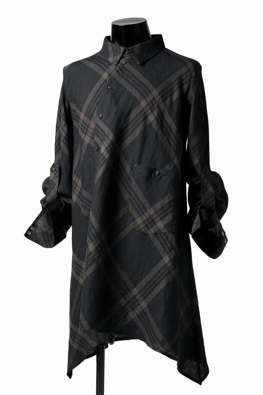 画像をギャラリービューアに読み込む, Aleksandr Manamis Crossed Plaid Shirt (Black)