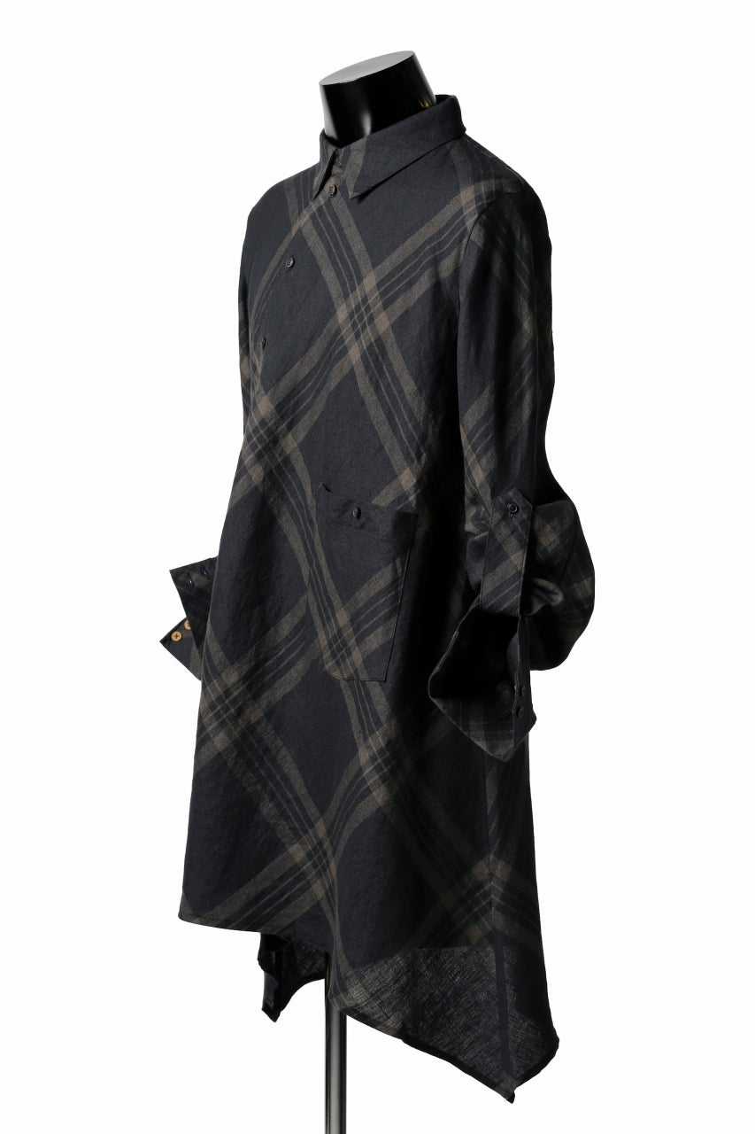 画像をギャラリービューアに読み込む, Aleksandr Manamis Crossed Plaid Shirt (Black)