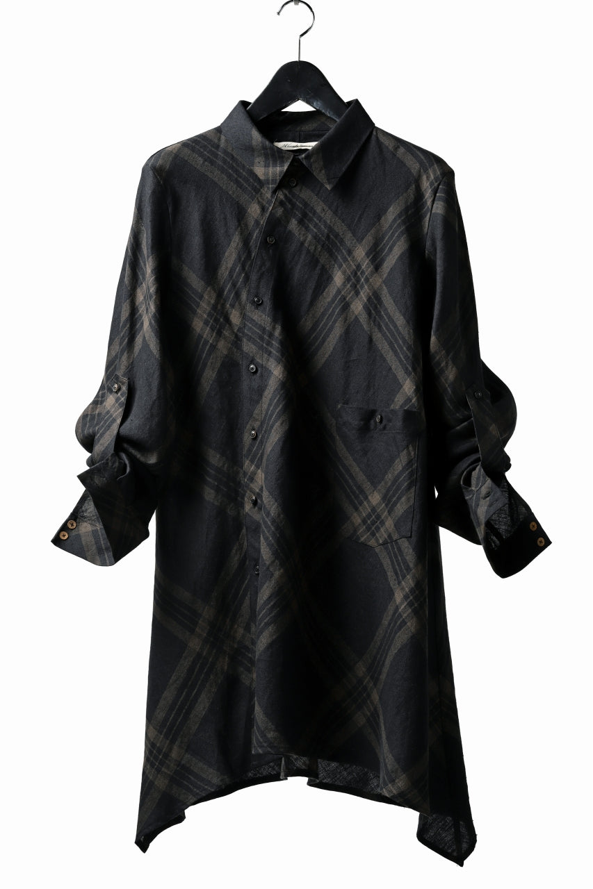 画像をギャラリービューアに読み込む, Aleksandr Manamis Crossed Plaid Shirt (Black)