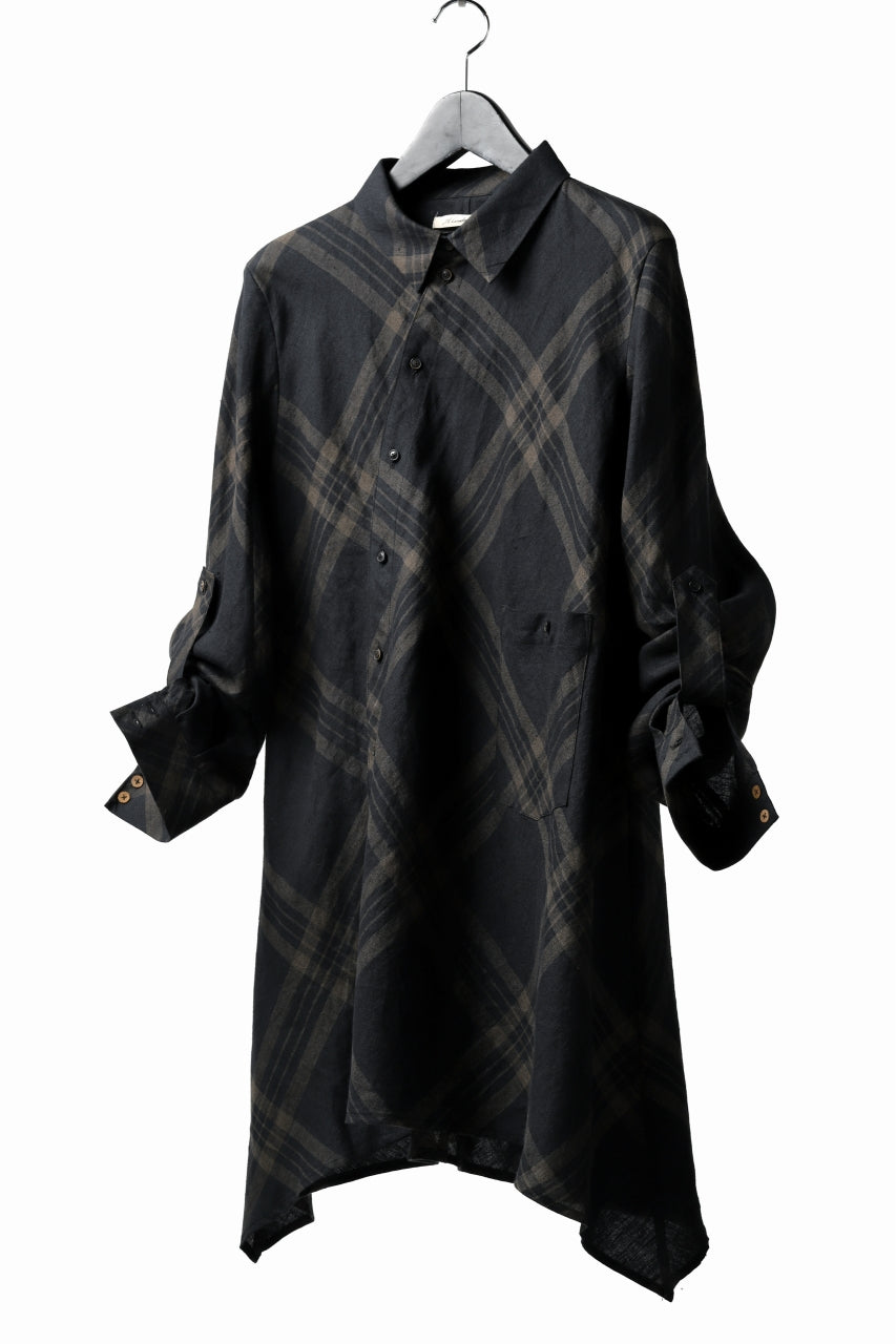 画像をギャラリービューアに読み込む, Aleksandr Manamis Crossed Plaid Shirt (Black)