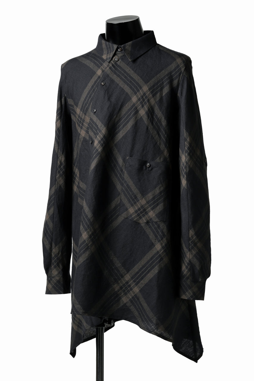 画像をギャラリービューアに読み込む, Aleksandr Manamis Crossed Plaid Shirt (Black)