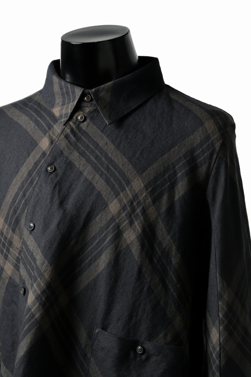 画像をギャラリービューアに読み込む, Aleksandr Manamis Crossed Plaid Shirt (Black)