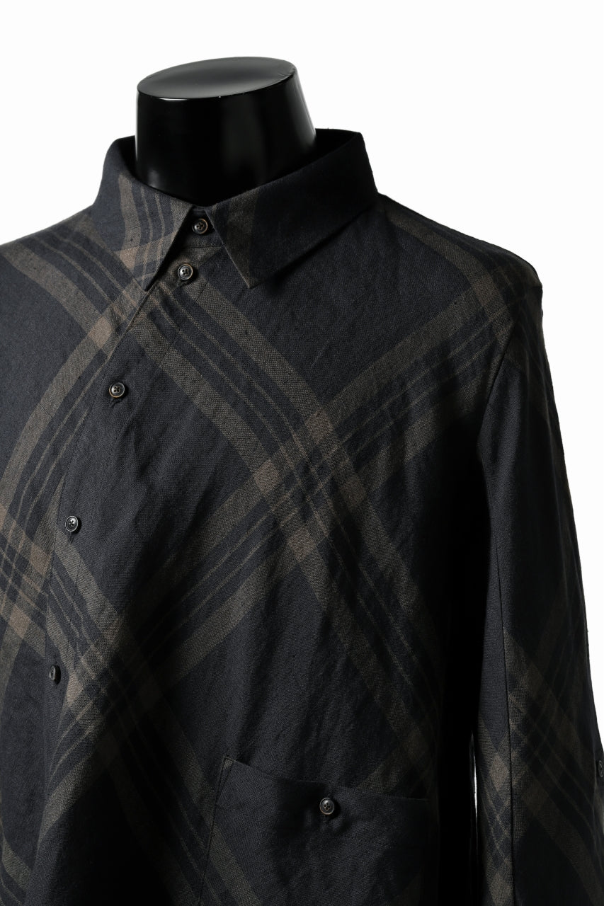 画像をギャラリービューアに読み込む, Aleksandr Manamis Crossed Plaid Shirt (Black)