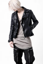 Load image into Gallery viewer, ISAMU KATAYAMA BACKLASH DOUBLE RIDERS JACKET / GARMENT DYED ITALY SHOULDER (MIDNIGHT BLACK)