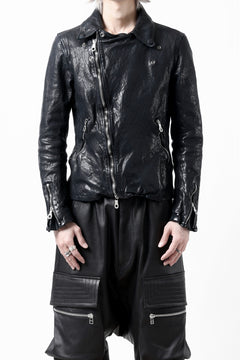 Load image into Gallery viewer, ISAMU KATAYAMA BACKLASH DOUBLE RIDERS JACKET / GARMENT DYED ITALY SHOULDER (MIDNIGHT BLACK)