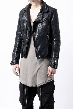 Load image into Gallery viewer, ISAMU KATAYAMA BACKLASH DOUBLE RIDERS JACKET / GARMENT DYED ITALY SHOULDER (MIDNIGHT BLACK)