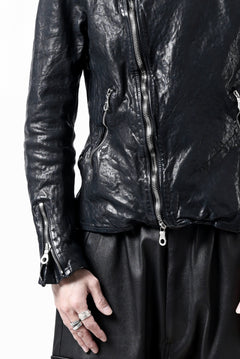 Load image into Gallery viewer, ISAMU KATAYAMA BACKLASH DOUBLE RIDERS JACKET / GARMENT DYED ITALY SHOULDER (MIDNIGHT BLACK)