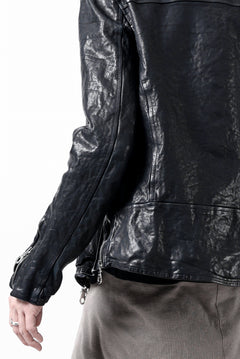 Load image into Gallery viewer, ISAMU KATAYAMA BACKLASH DOUBLE RIDERS JACKET / GARMENT DYED ITALY SHOULDER (MIDNIGHT BLACK)