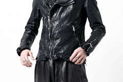 Load image into Gallery viewer, ISAMU KATAYAMA BACKLASH DOUBLE RIDERS JACKET / GARMENT DYED ITALY SHOULDER (MIDNIGHT BLACK)