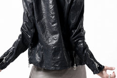 Load image into Gallery viewer, ISAMU KATAYAMA BACKLASH DOUBLE RIDERS JACKET / GARMENT DYED ITALY SHOULDER (MIDNIGHT BLACK)