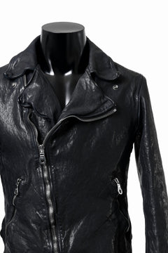 Load image into Gallery viewer, ISAMU KATAYAMA BACKLASH DOUBLE RIDERS JACKET / GARMENT DYED ITALY SHOULDER (MIDNIGHT BLACK)