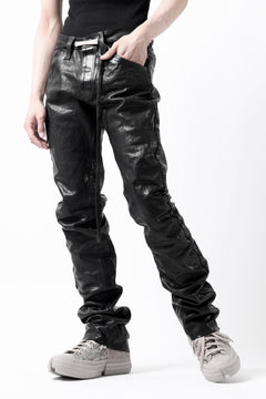 画像をギャラリービューアに読み込む, ISAMU KATAYAMA BACKLASH exclusive TIGHT STRAIGHT LEATHER PANTS / GARMENT DYED - ITALY SHOULDER (BLACK)