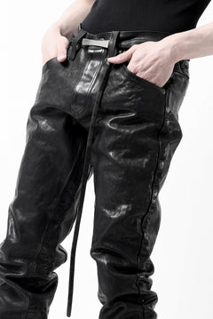 画像をギャラリービューアに読み込む, ISAMU KATAYAMA BACKLASH exclusive TIGHT STRAIGHT LEATHER PANTS / GARMENT DYED - ITALY SHOULDER (BLACK)