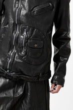 Load image into Gallery viewer, ISAMU KATAYAMA BACKLASH MOTO JACKET / ITALY-SHOULDER OBJECT DYED (BLACK)
