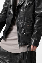 Load image into Gallery viewer, ISAMU KATAYAMA BACKLASH MOTO JACKET / ITALY-SHOULDER OBJECT DYED (BLACK)