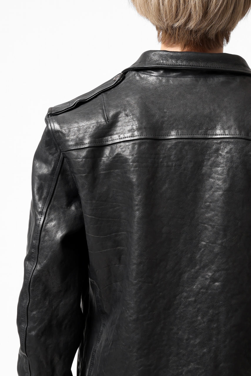 Load image into Gallery viewer, ISAMU KATAYAMA BACKLASH MOTO JACKET / ITALY-SHOULDER OBJECT DYED (BLACK)