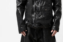 Load image into Gallery viewer, ISAMU KATAYAMA BACKLASH MOTO JACKET / ITALY-SHOULDER OBJECT DYED (BLACK)