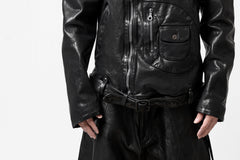 Load image into Gallery viewer, ISAMU KATAYAMA BACKLASH MOTO JACKET / ITALY-SHOULDER OBJECT DYED (BLACK)