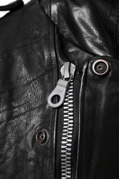 Load image into Gallery viewer, ISAMU KATAYAMA BACKLASH MOTO JACKET / ITALY-SHOULDER OBJECT DYED (BLACK)