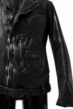 Load image into Gallery viewer, ISAMU KATAYAMA BACKLASH MOTO JACKET / ITALY-SHOULDER OBJECT DYED (BLACK)