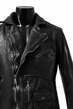 Load image into Gallery viewer, ISAMU KATAYAMA BACKLASH MOTO JACKET / ITALY-SHOULDER OBJECT DYED (BLACK)