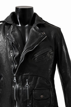 Load image into Gallery viewer, ISAMU KATAYAMA BACKLASH MOTO JACKET / ITALY-SHOULDER OBJECT DYED (BLACK)