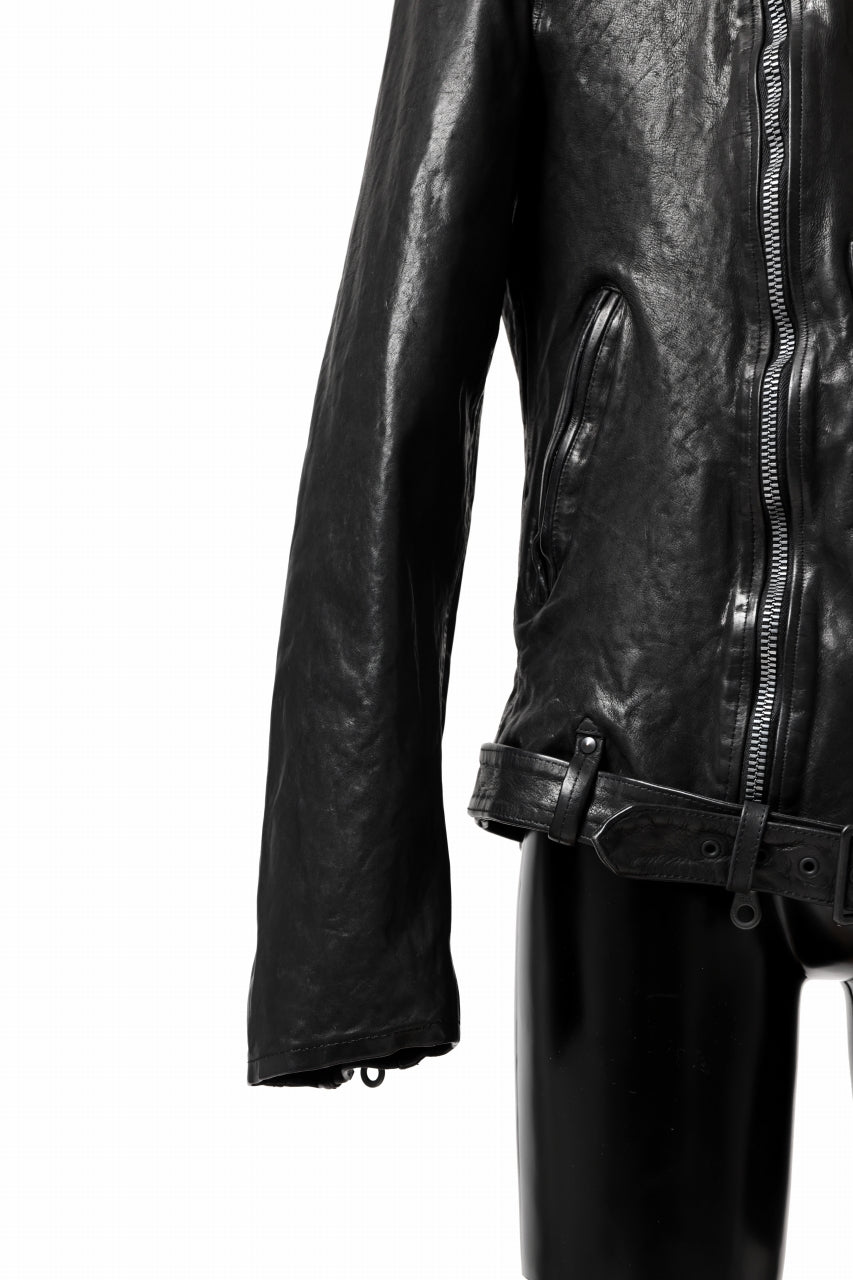 Load image into Gallery viewer, ISAMU KATAYAMA BACKLASH MOTO JACKET / ITALY-SHOULDER OBJECT DYED (BLACK)