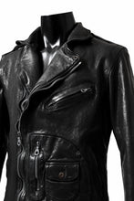 Load image into Gallery viewer, ISAMU KATAYAMA BACKLASH MOTO JACKET / ITALY-SHOULDER OBJECT DYED (BLACK)