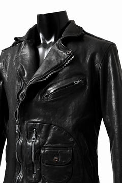 Load image into Gallery viewer, ISAMU KATAYAMA BACKLASH MOTO JACKET / ITALY-SHOULDER OBJECT DYED (BLACK)
