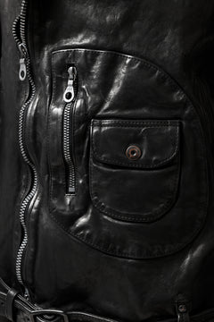 Load image into Gallery viewer, ISAMU KATAYAMA BACKLASH MOTO JACKET / ITALY-SHOULDER OBJECT DYED (BLACK)
