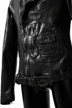 Load image into Gallery viewer, ISAMU KATAYAMA BACKLASH MOTO JACKET / ITALY-SHOULDER OBJECT DYED (BLACK)